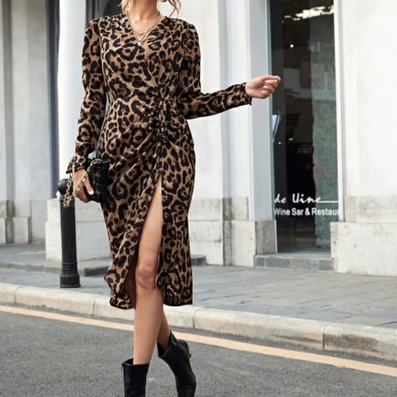 Dresses & Skirts - Leopard Wrap Dress